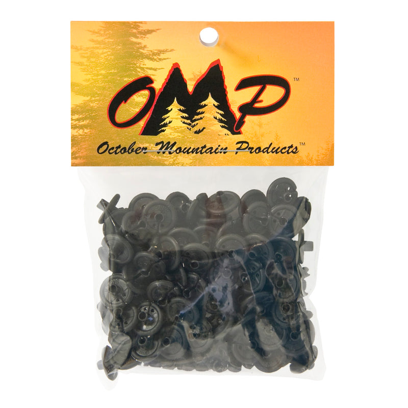 October Mountain Slotted Kisser Button Black 9/16 in. 100 pk.