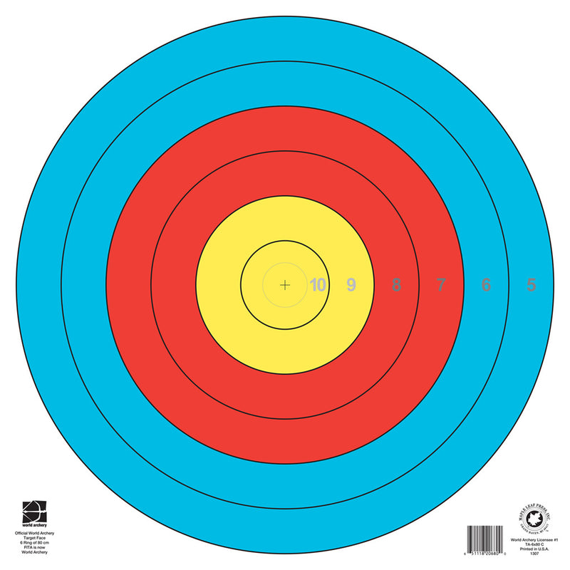 Maple Leaf Target Face FITA 6-Ring 80 cm. 1 pk.