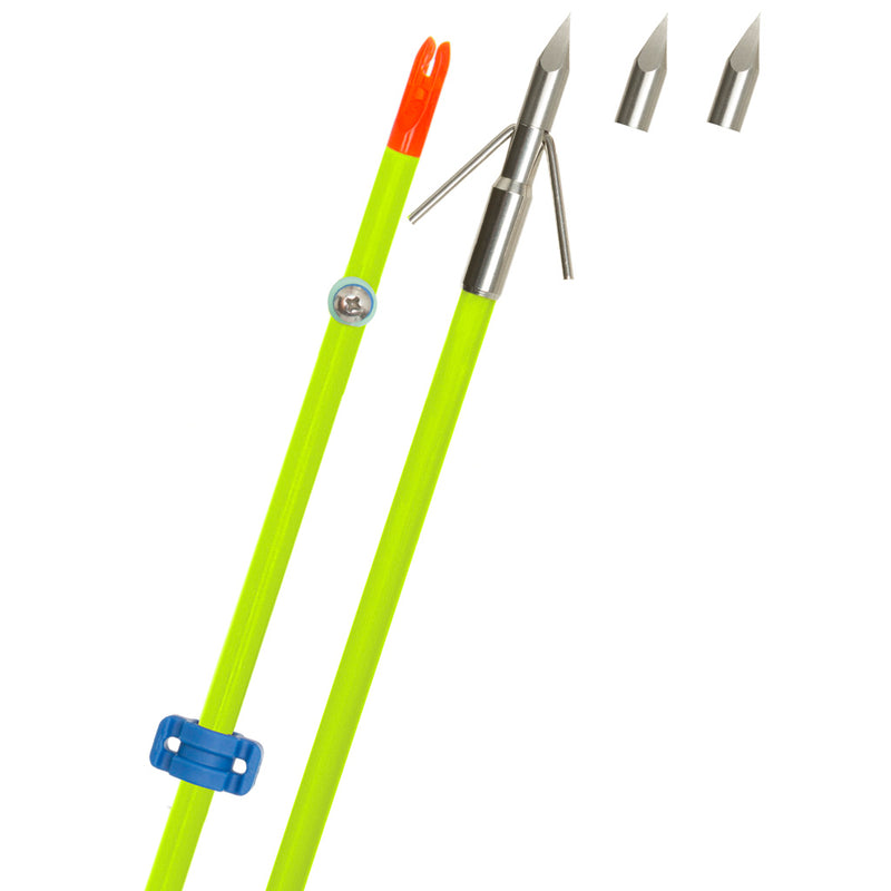 Fin Finder Raider Pro Bowfishing Arrow Flo Green with Riptide Point