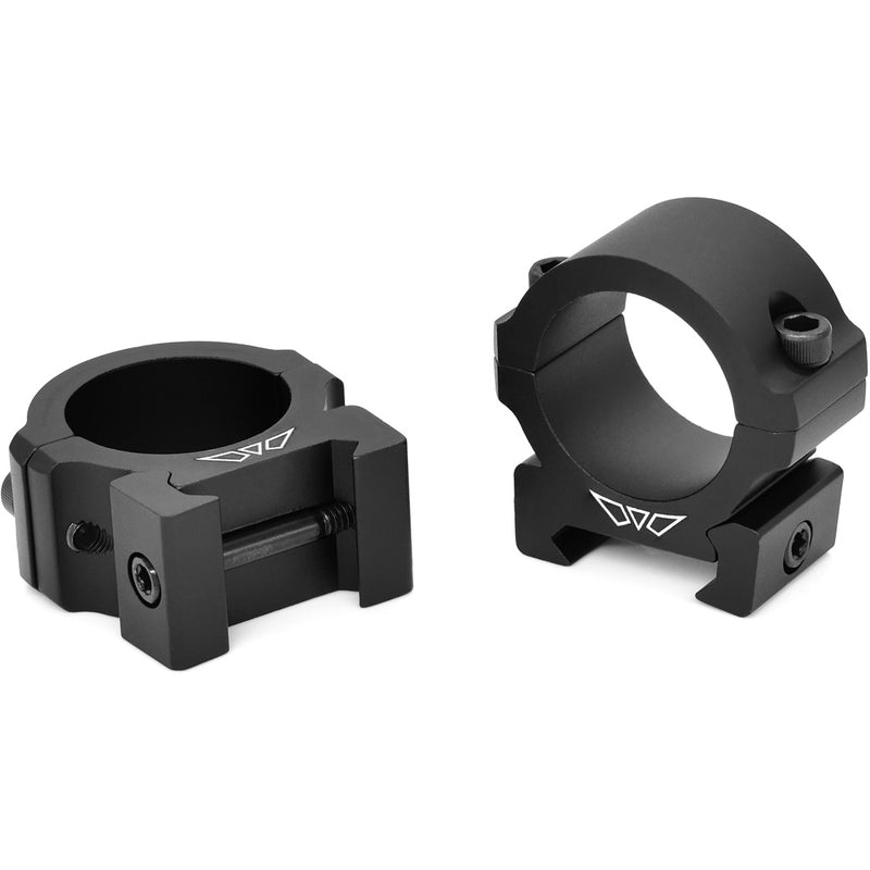 Warne Vapor Horizontal Aluminum Rings Matte Black 1 in. Low